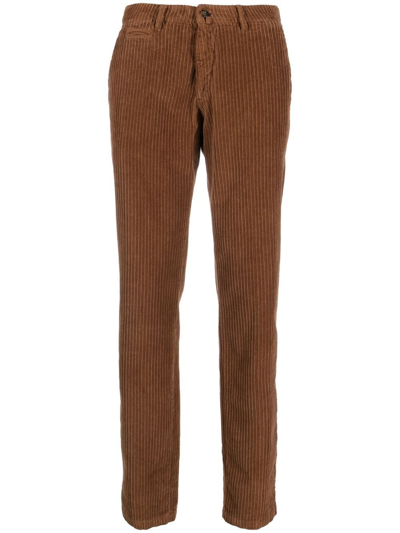 Shop Briglia 1949 Straight-leg Corduroy Trousers In Brown
