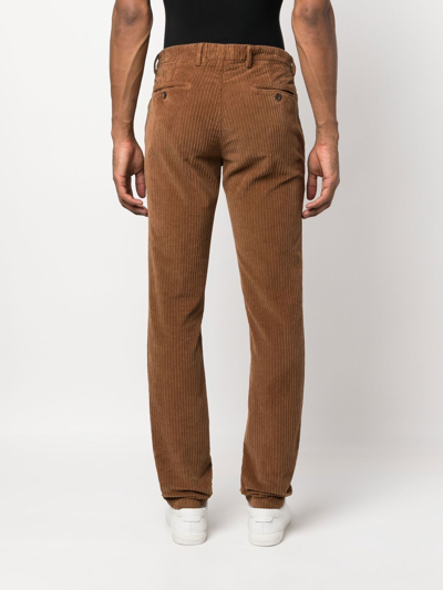 Shop Briglia 1949 Straight-leg Corduroy Trousers In Brown