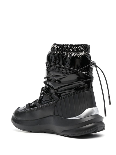 Ea7 Logo-print Quilted Snow Boots In Black