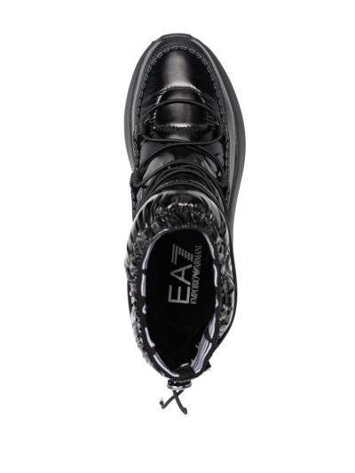 Shop Ea7 Logo-print Quilted Snow Boots In Black