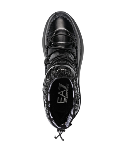 Ea7 Logo-print Quilted Snow Boots In Black