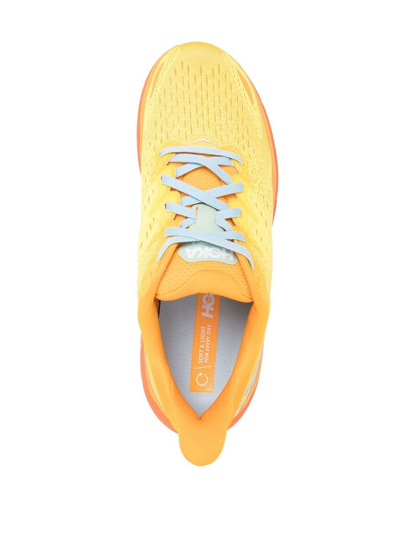 Hoka Clifton 8 Rubber-trimmed Mesh Running Sneakers In Yellow