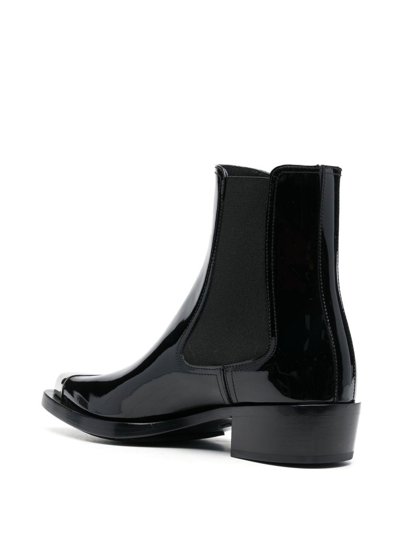 Shop Alexander Mcqueen Patent Ankle Boots In Black