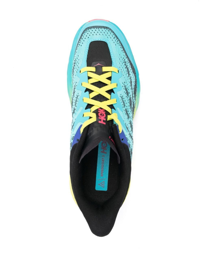 Shop Hoka One One Speedgoat 5 Panelled Lace-up Sneakers In Blue