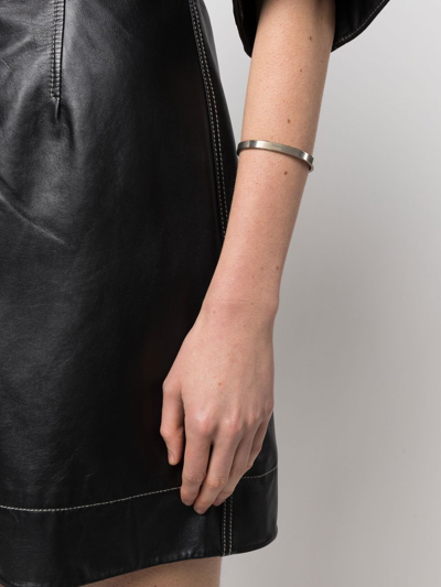 Maison Margiela Logo-engraved Cuff Bracelet In Silver