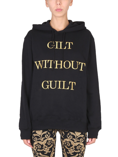 Shop Moschino Gilt Without Guilt Sweatshirt In Nero
