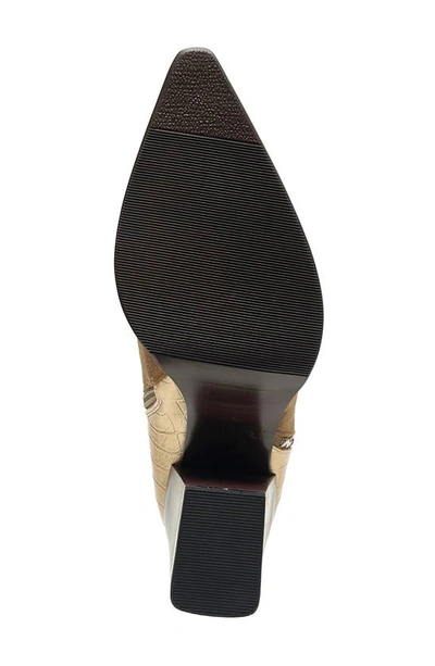 Lady Couture Art Patchwork Studded Snake Embossed Boot In Taupe