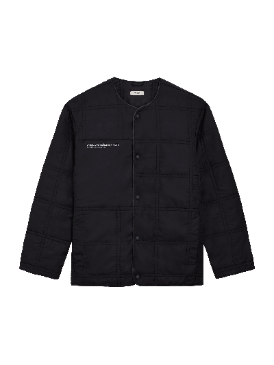 Pangaia Womens Flower-warmth Quilted Collarless Jacket In Black