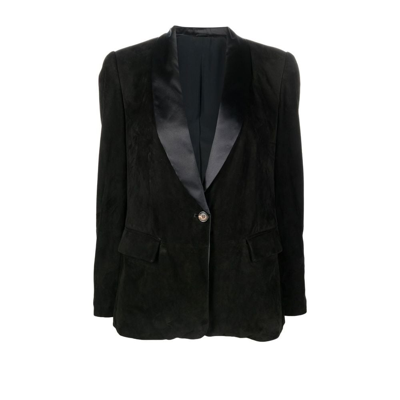 Shop Brunello Cucinelli Single-breasted Tailored Blazer - Women's - Leather/cupro/silk/eco Brass In Black