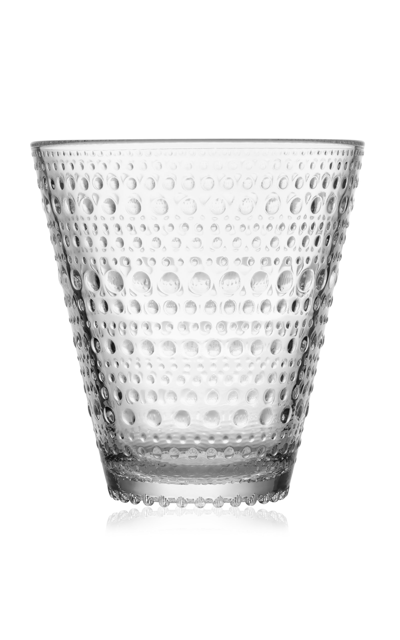 Shop Iittala Kastehelmi Pressed Glass Tumbler In White