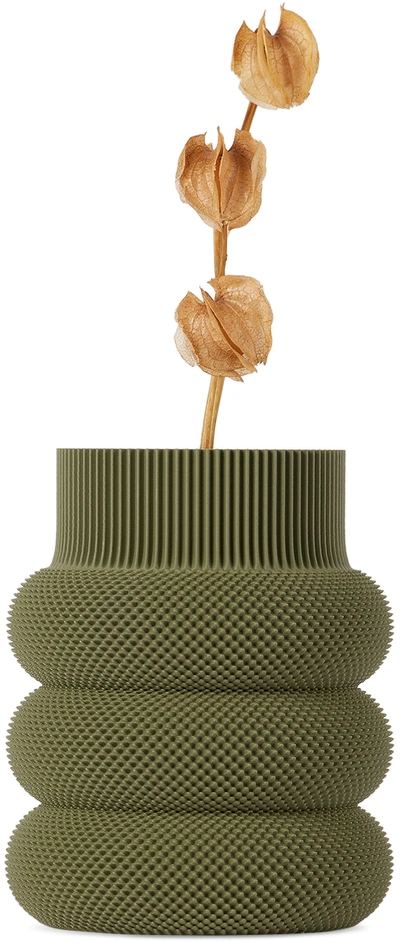 Shop Sheyn Green Dorn Vase In Olive