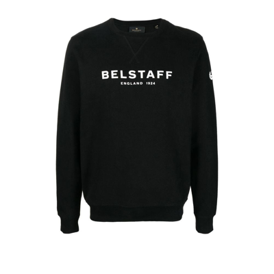 Shop Belstaff Black 1924 Logo Print Sweatshirt