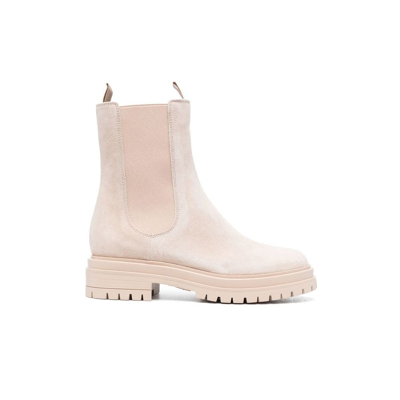 Shop Gianvito Rossi Neutral Suede Chelsea Boots In Neutrals
