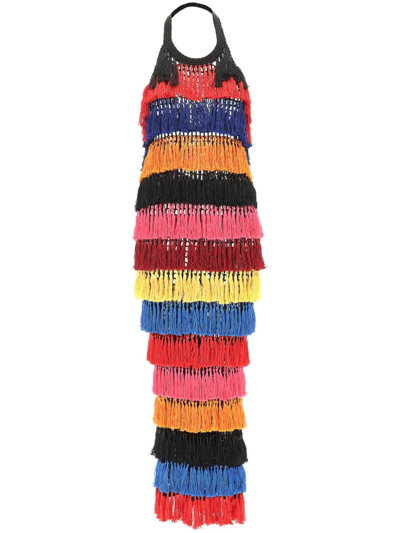 Shop Andrea Almeida Zendaya Midi Dress In Multicolour