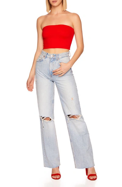 Shop Susana Monaco Core Crop Tube Top In Perfect Red