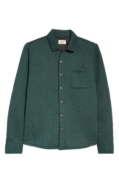 Shop Marine Layer Quilted Shirt Jacket In Forest