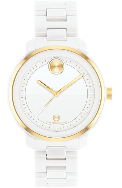 Shop Movado Bold Verso Bracelet Watch, 38mm In White