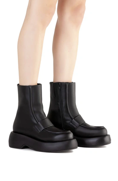 Paloma Barceló Mika Iris Leather Loafer Boots In Black