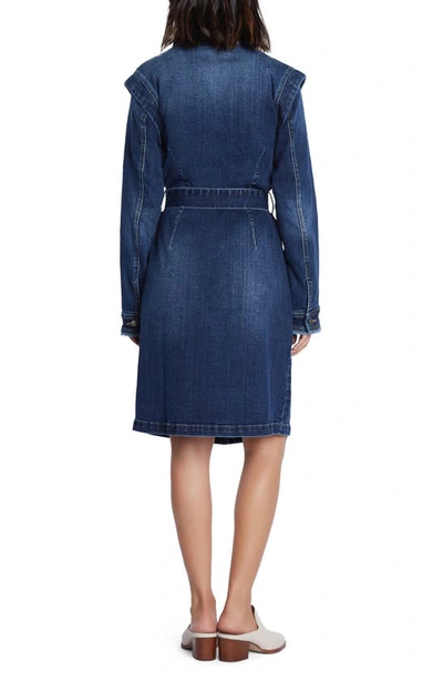 Shop Wash Lab Denim Road Trip Long Sleeve Denim Dress In Soft Blue