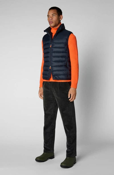 Shop Save The Duck Nolan Quilted Vest In Blue Black