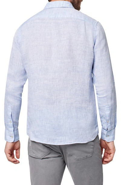 Shop Faherty Laguna Linen Button-up Shirt In Light Blue Melange