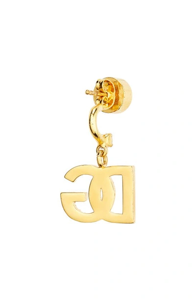 Shop Dolce & Gabbana Dg Crystal Logo Drop Back Earrings In Oro