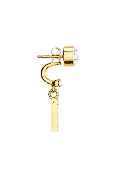 Shop Dolce & Gabbana Dg Crystal Logo Drop Back Earrings In Oro