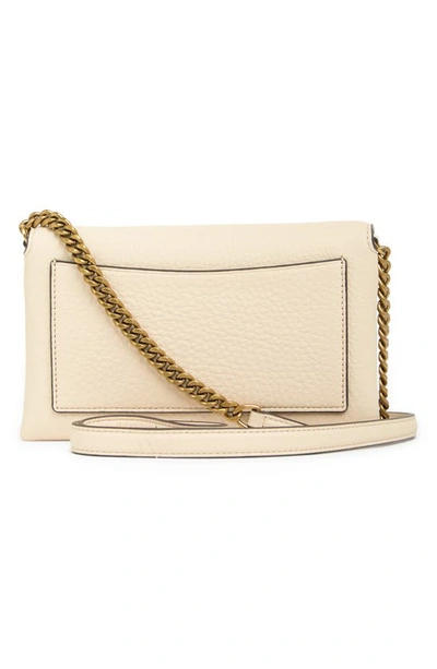 Tory Burch Kira Pebble Leather Wallet On A Chain In New Cream | ModeSens