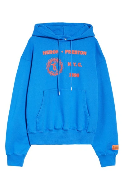 Shop Heron Preston Promo Only Logo Graphic Hoodie In Blue Red