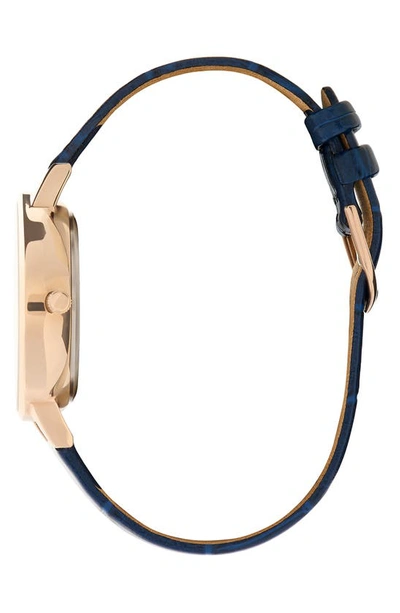 Shop Olivia Burton Multifunction Leather Strap Watch, 34mm In Blue
