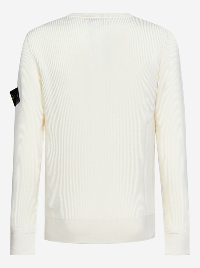 Shop Stone Island Sweater In White