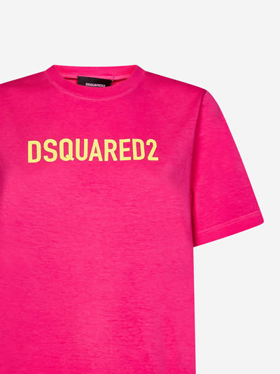 Shop Dsquared2 Technicolour Easy T-shirt <br> In Fuxia