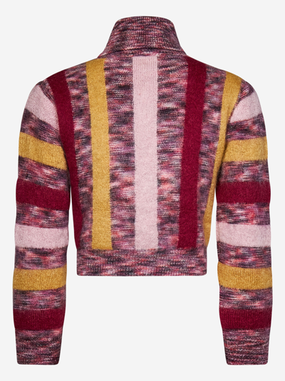 Shop Dsquared2 Striped Cropped Sweater In Pink