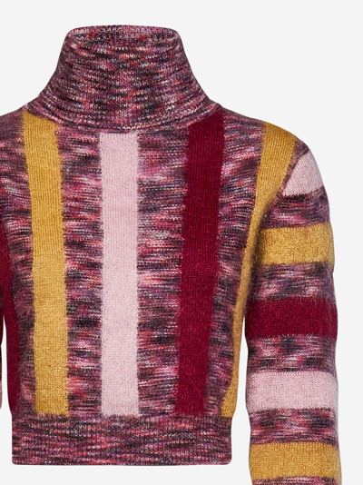 Shop Dsquared2 Striped Cropped Sweater In Pink
