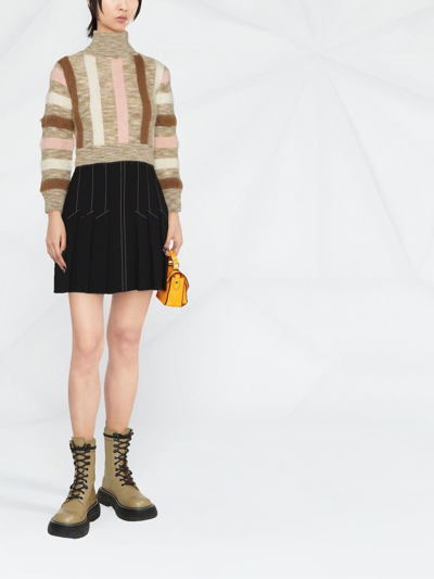 Dsquared2 Striped Crop Jumper In Beige
