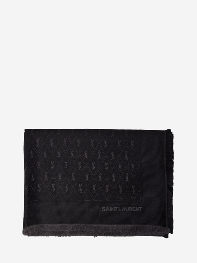 Shop Saint Laurent Scarf In Black
