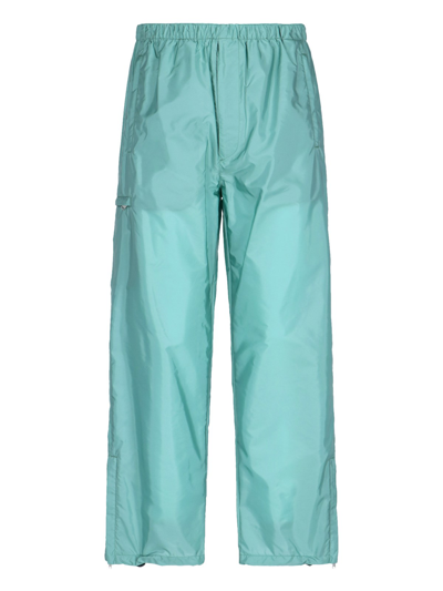 Shop Prada Re-nylon Pants In Verde