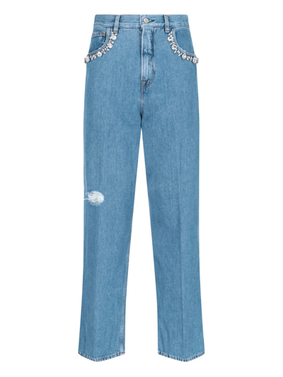 Shop Golden Goose Kim Jewel Jeans In Blu