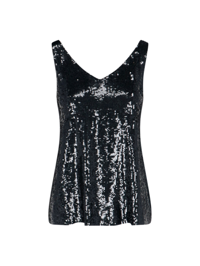 Shop P.a.r.o.s.h Sequins Embroidery Tank Top In Grigio