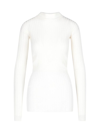 Shop Bottega Veneta Ribbed Sweater In Bianco