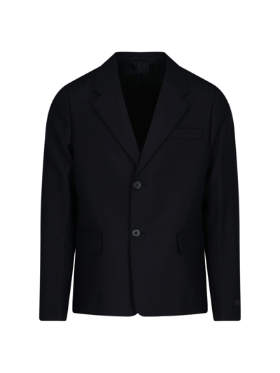 Prada Men Panama Jacket In Nero
