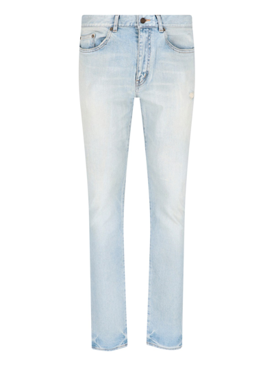 Shop Saint Laurent Skinny Jeans In Azzurro