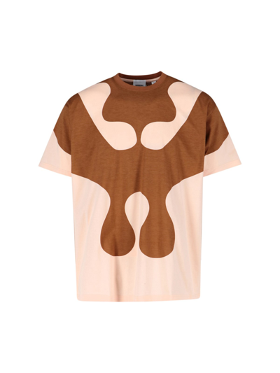Shop Burberry Abstract Print T-shirt In Rosa