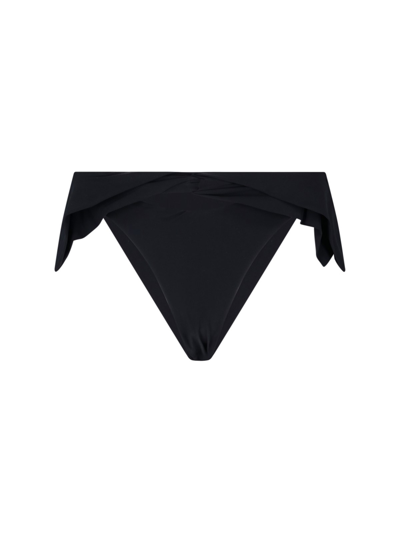 Shop Nensi Dojaka Ribbon Detail Bikini Bottom In Nero