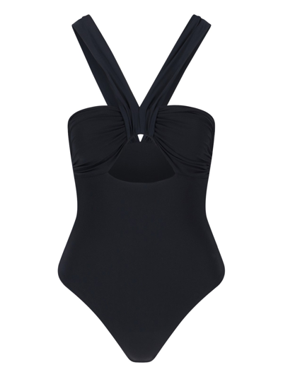 Shop Nensi Dojaka Butterfly Design One-piece Swimsuit In Nero