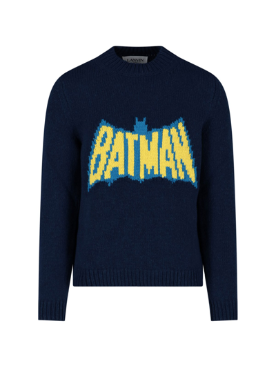 Shop Lanvin 'batman' Jumper In Blu