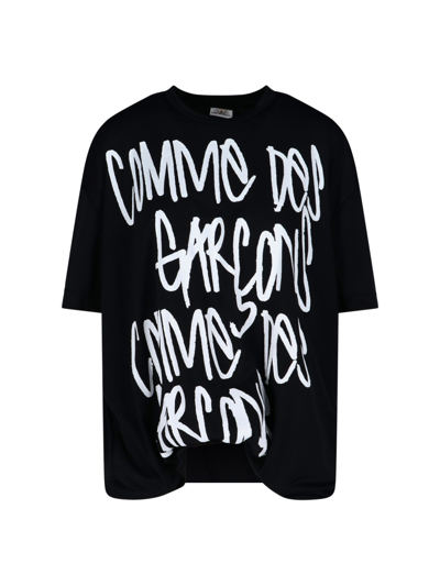 Shop Comme Des Garçons Maxi Logo Print T-shirt In Nero