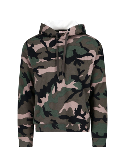 Shop Valentino Sweatshirt Camouflage Print In Verde