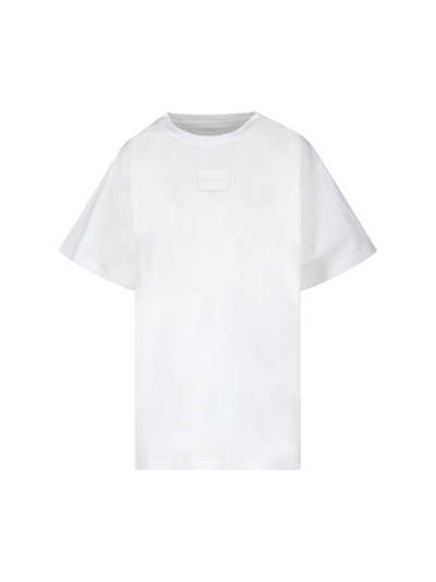 Shop Mm6 Maison Margiela Patch Logo Over T-shirt In Bianco