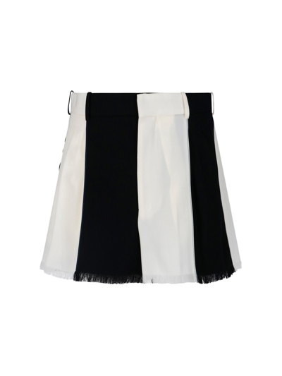 Shop Marni Two-tone Shorts In Bianco